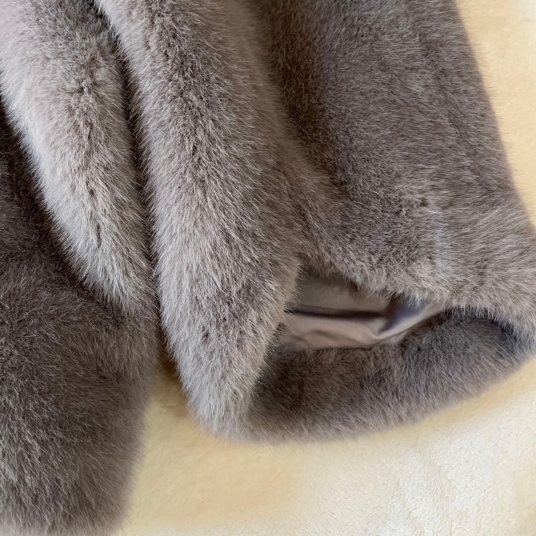 SUGARROSEミンクライクレッキス風ファー袖カットデザインジャケット