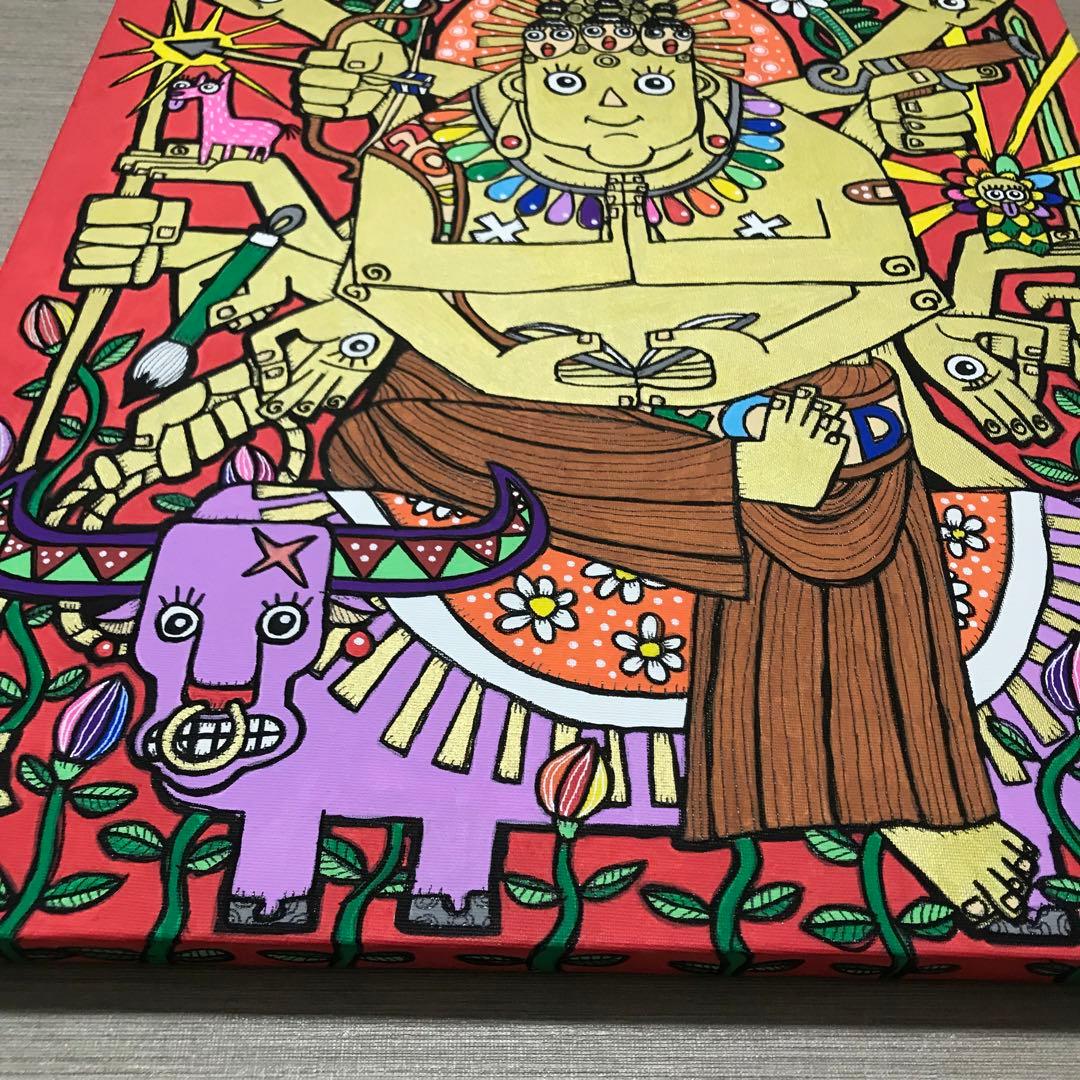 k*o様 絵画　アート　インテリア　仏　現代　開運　縁起　カラフル　赤　金　かわ