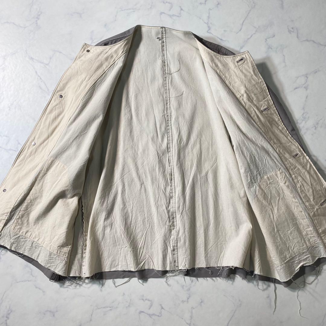 【美品】イシューシングス　ノーカラージャケット　パッカリング加工　オーバーサイズ