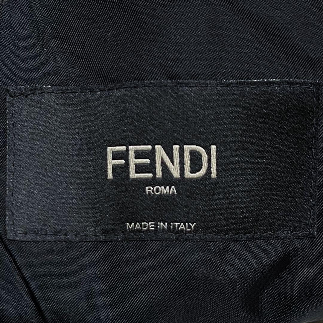 FENDI フェンディ ズッカ柄ラペル スーツ セットアップ 50 XL相当 黒