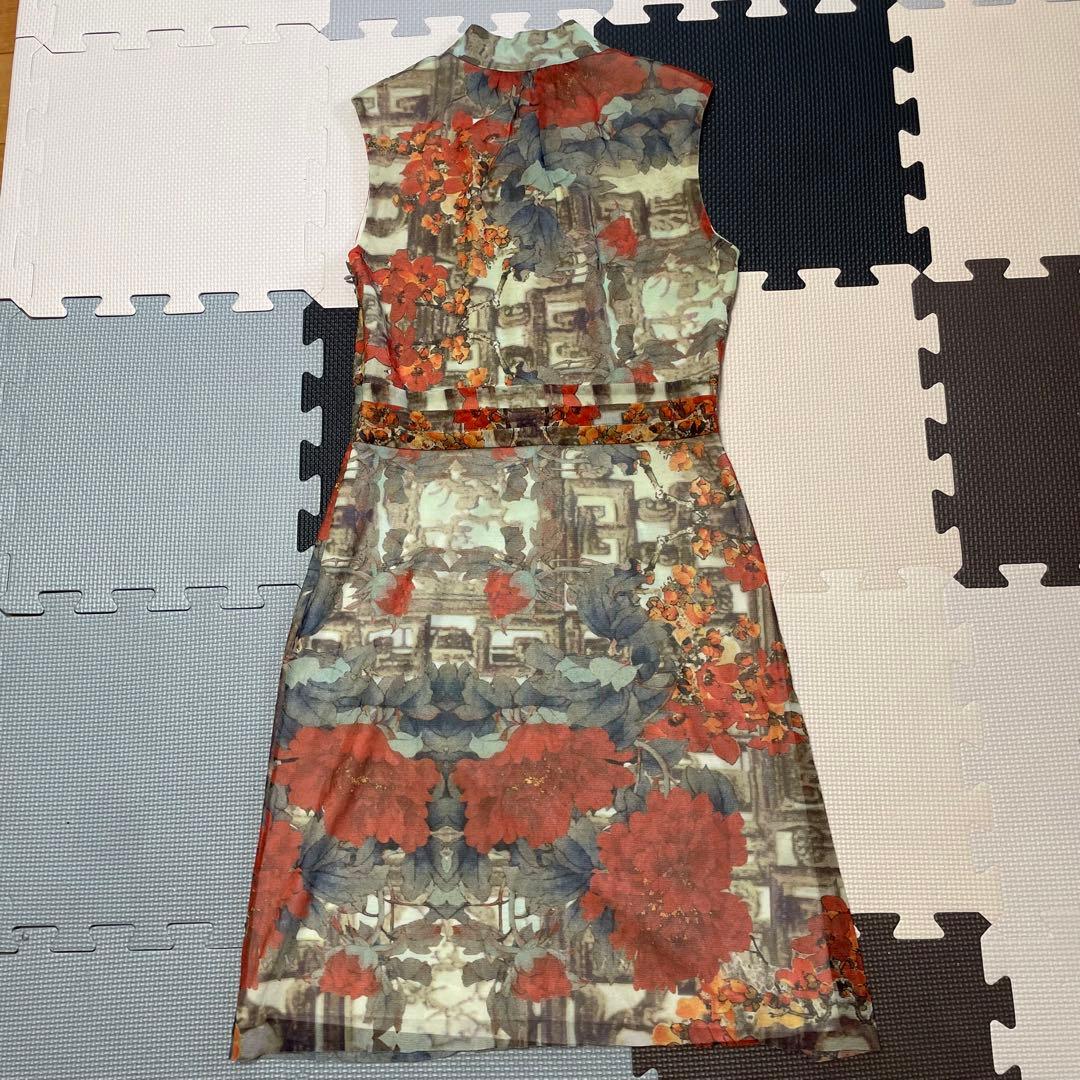 VIVIENNE TAM ヴィヴィアンタム フラワー柄 パワーネット ワンピース