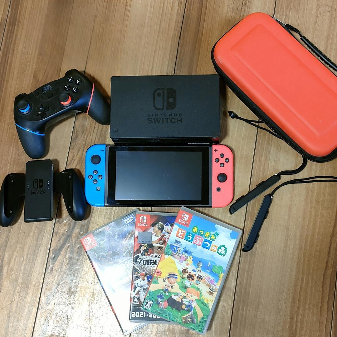 Nintendo Switch 本体 青/赤　ソフト3つ付き
