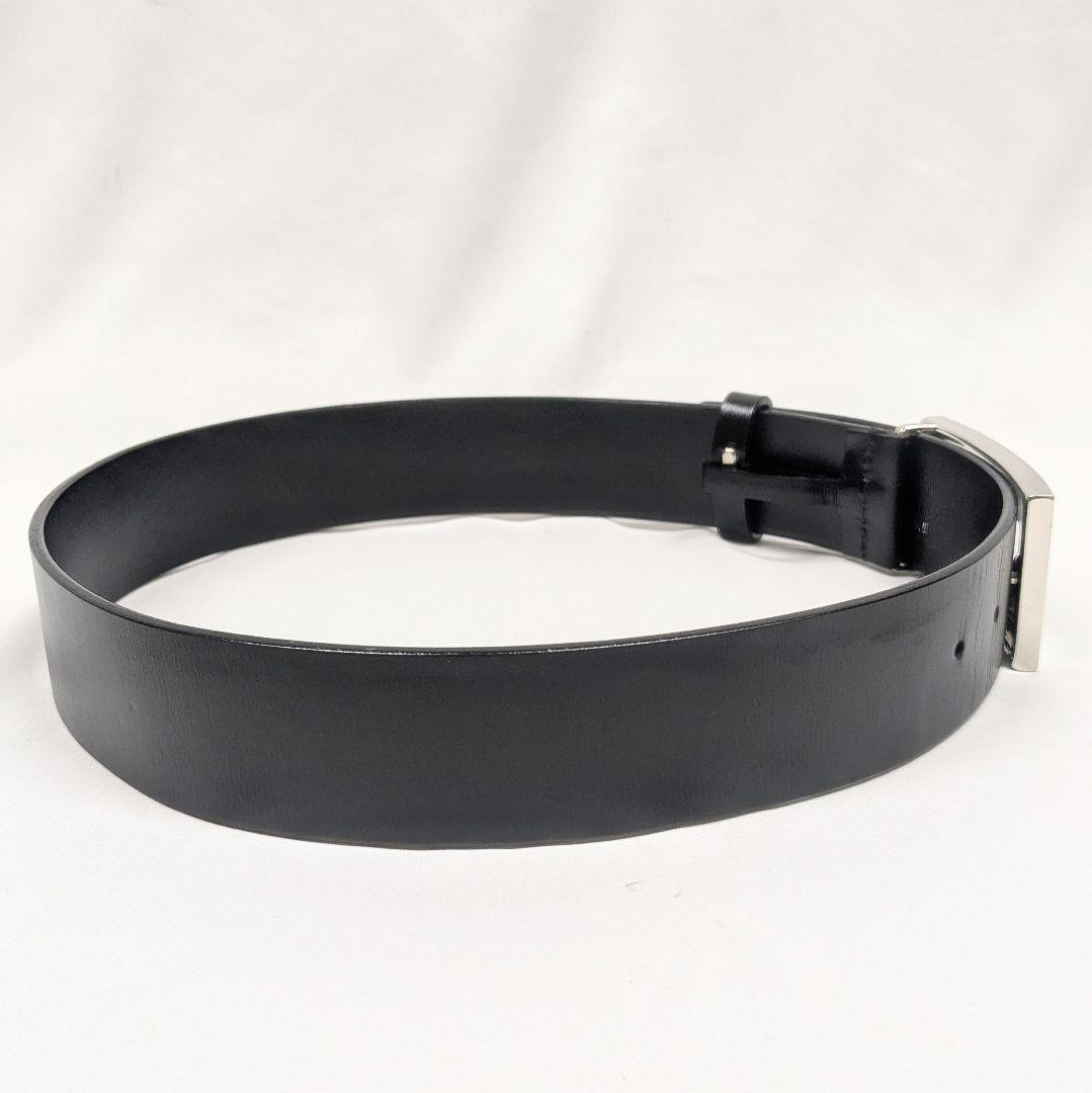 GUCCI グッチ レザー Gロゴ シルバーベルト レディース ブラック