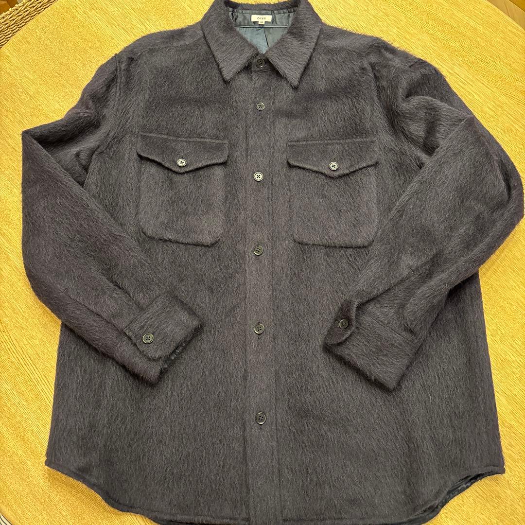 Scye アルパカシャギー シャツジャケット ダークネイビー サイズ40