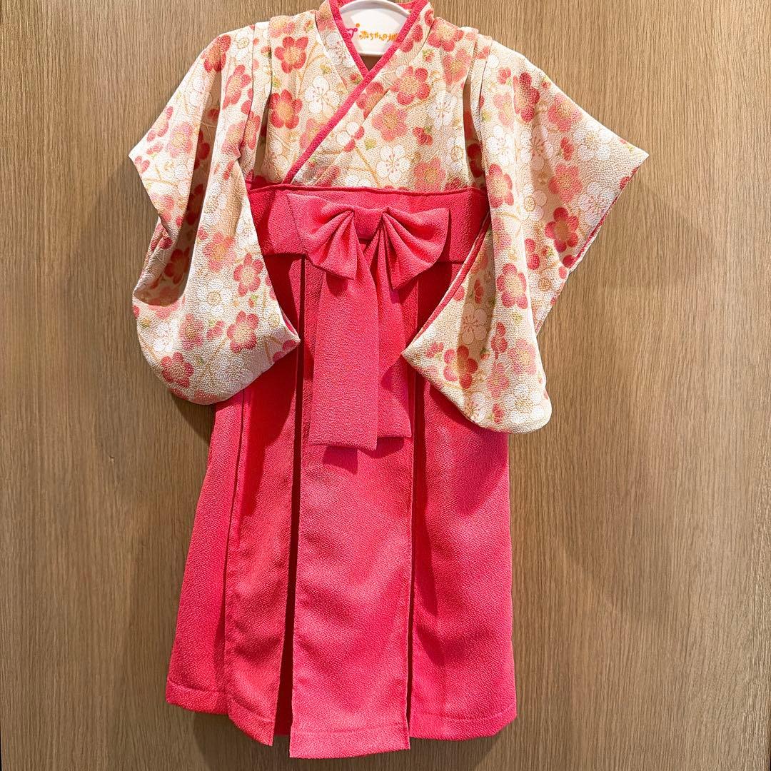 赤ちゃんの城　袴風　セレモニードレス　ピンク　女の子　50 70 お食い初め