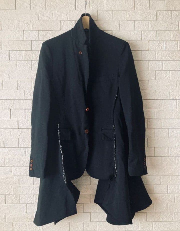 【新品】22SS コムデギャルソンオムプリュス　ポリ縮絨　サイドロングジャケット