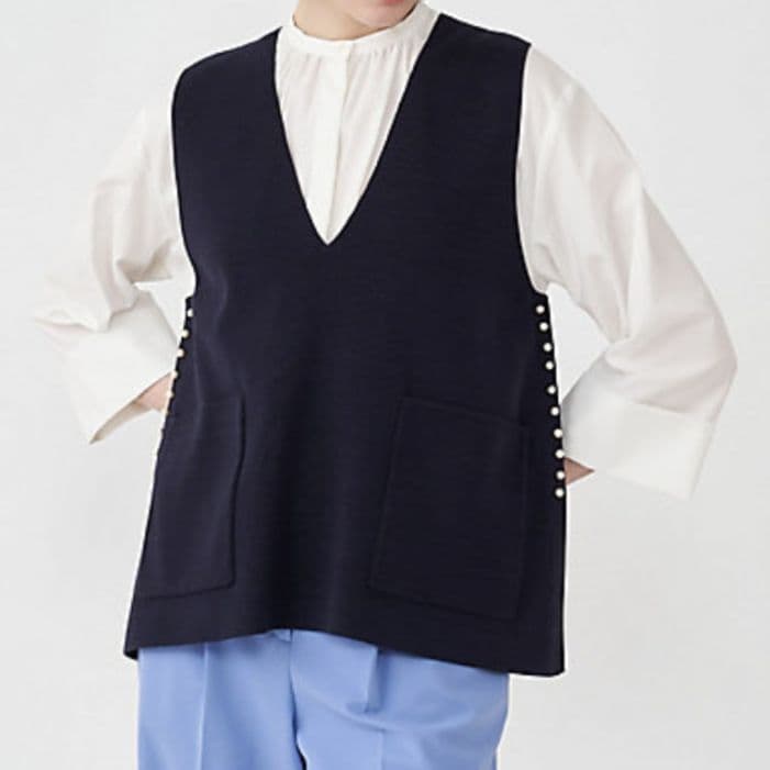 Ballsey ボールジィ パールコンビ Vネックベスト ネイビー 紺　S