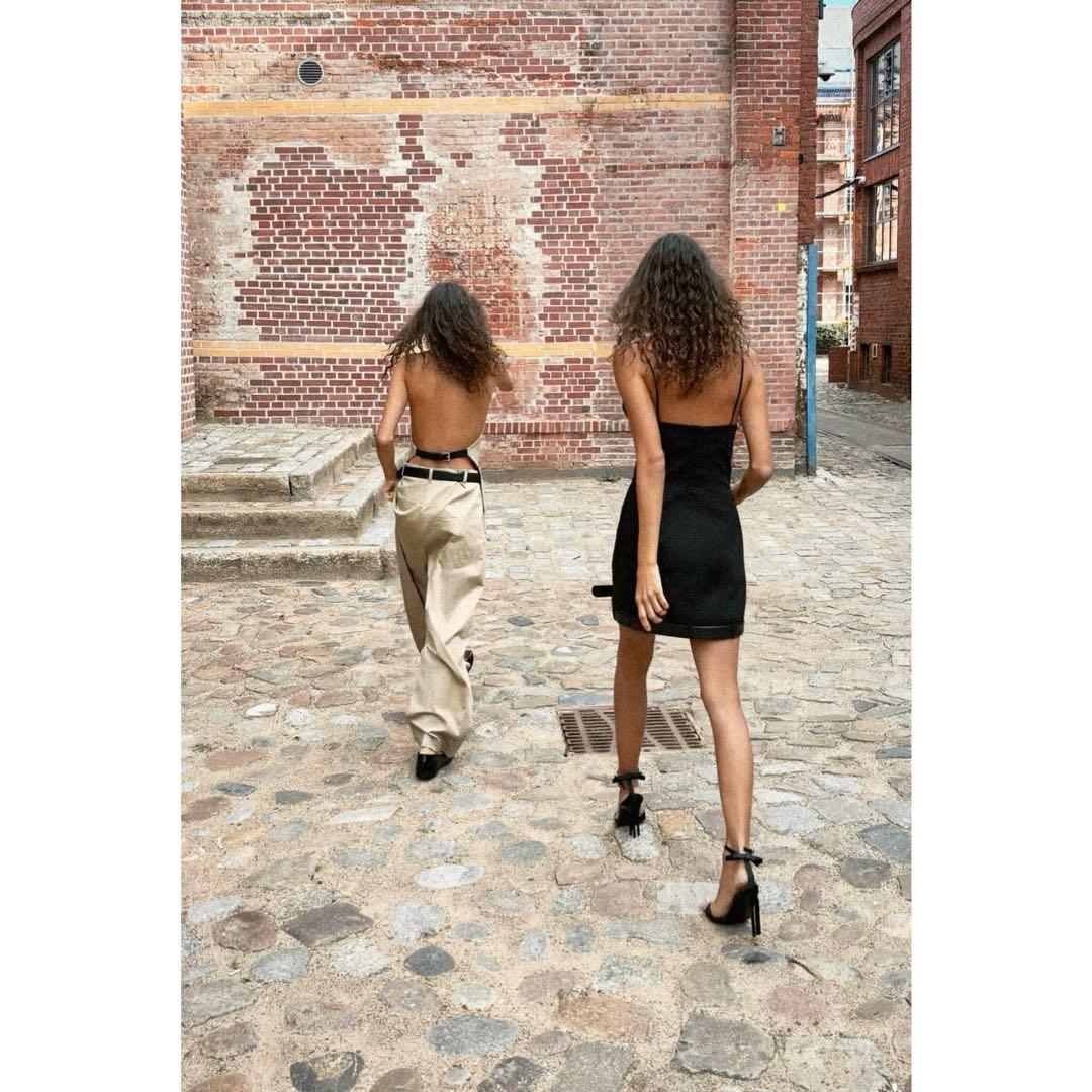 ZARA ザラ ベルト付きワイドパンツ チノパン