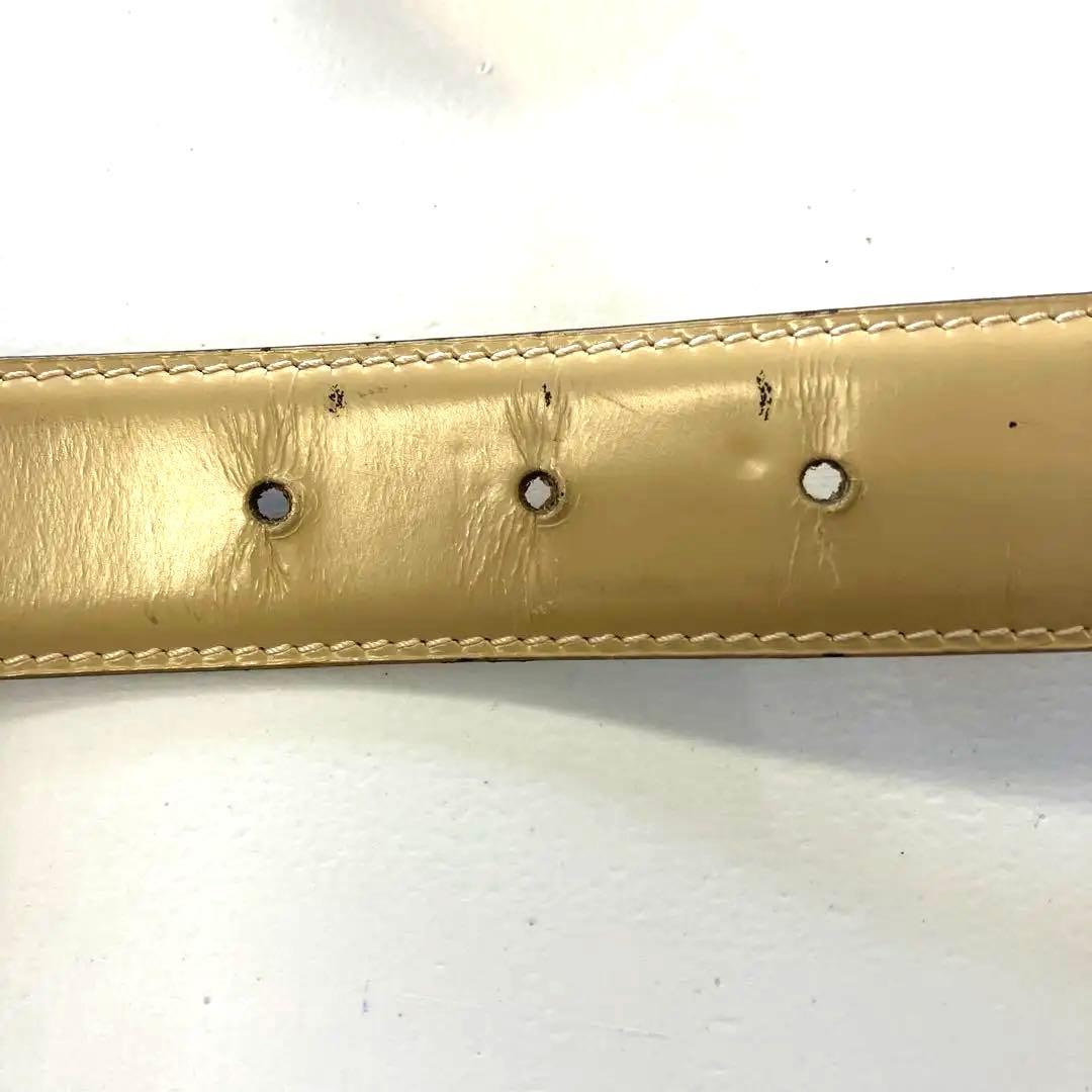 GUCCI　グッチ　ベルト　ミラーバックル　G金具　ベージュ系　265