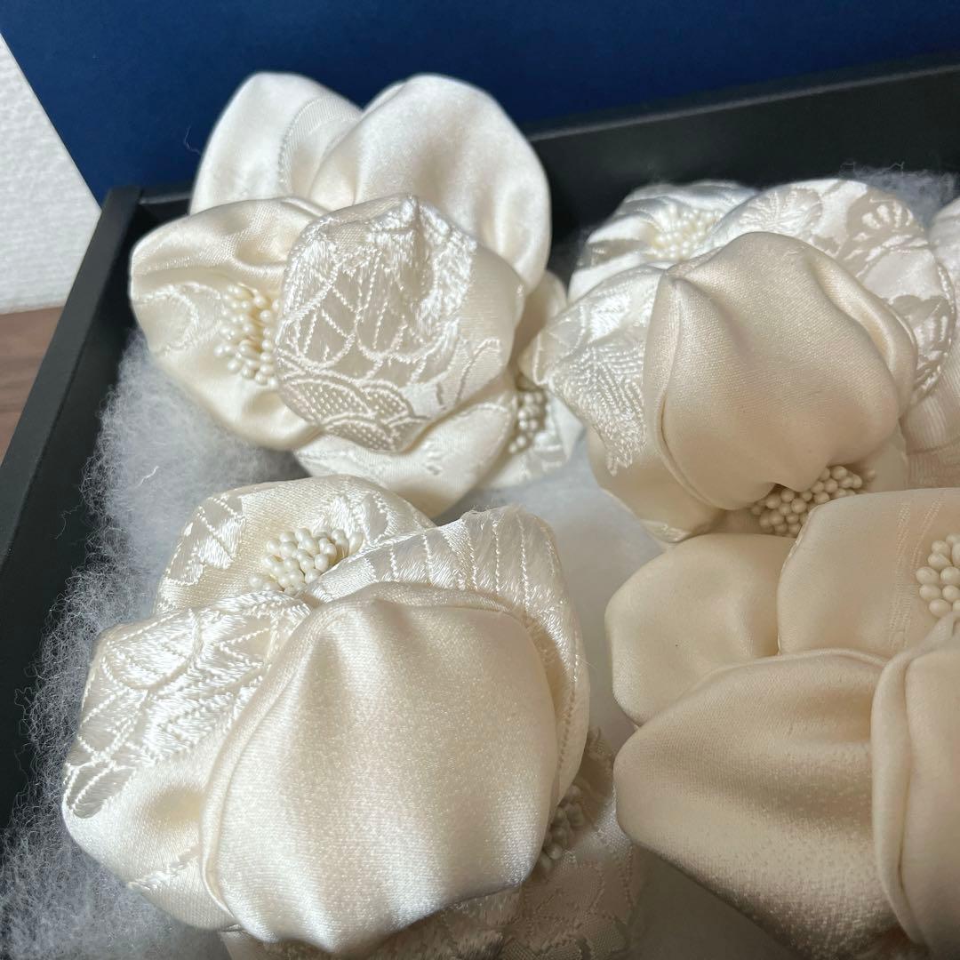 シルクの白無垢の髪飾り ヘアアクセサリーセット