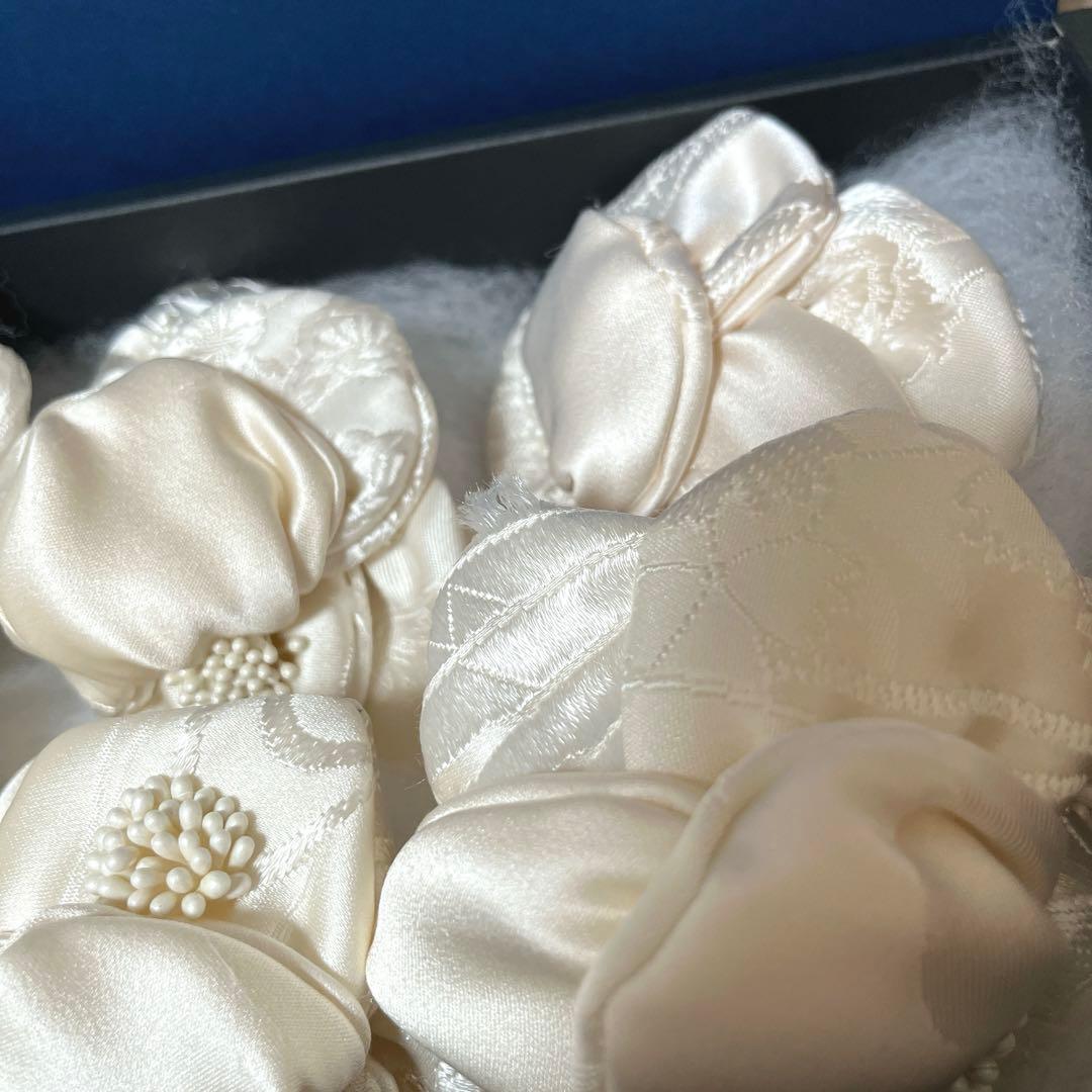 シルクの白無垢の髪飾り ヘアアクセサリーセット