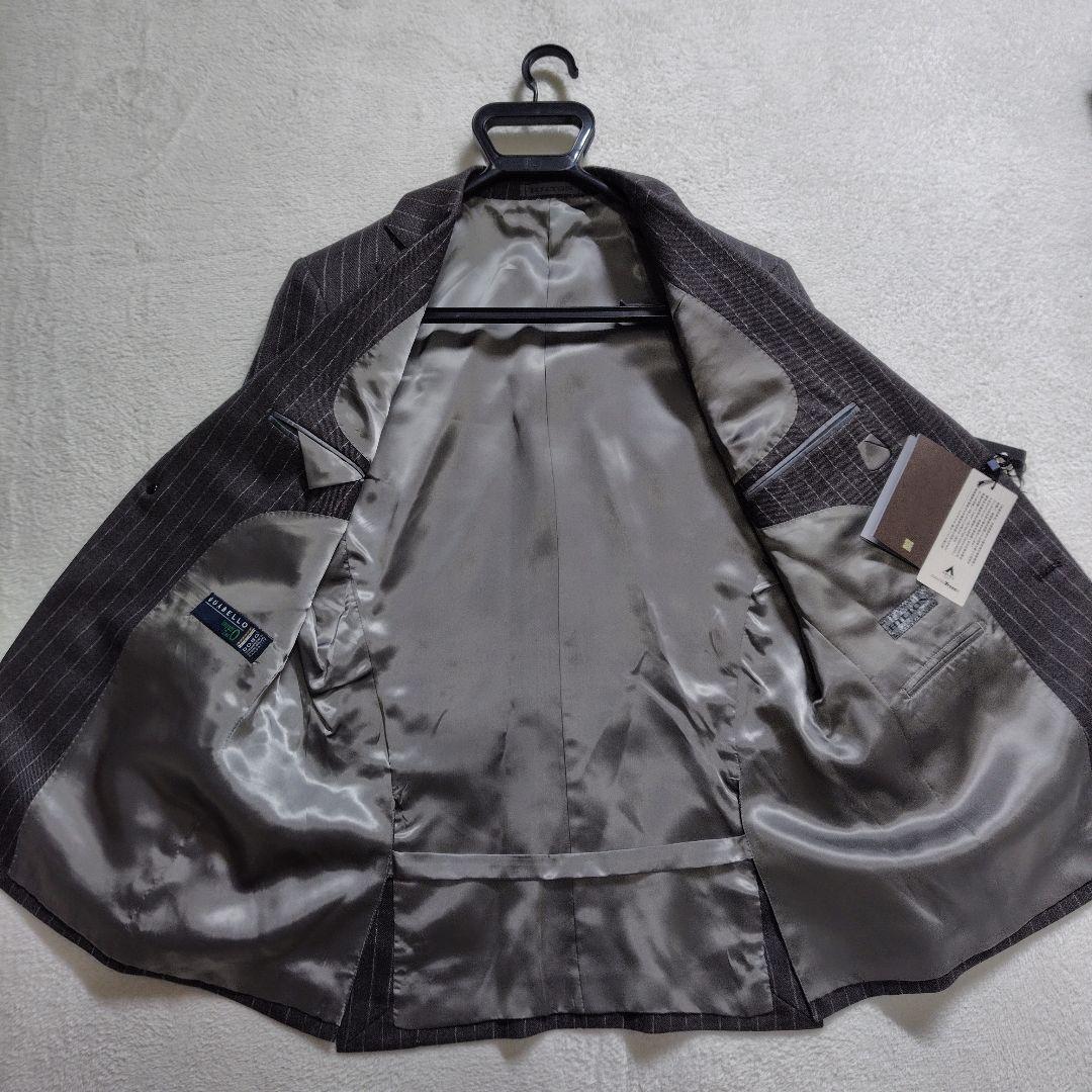 新品　現行　ヒルトン　セットアップ　スーツ　ストライプ　ワンポイント　シルク　L