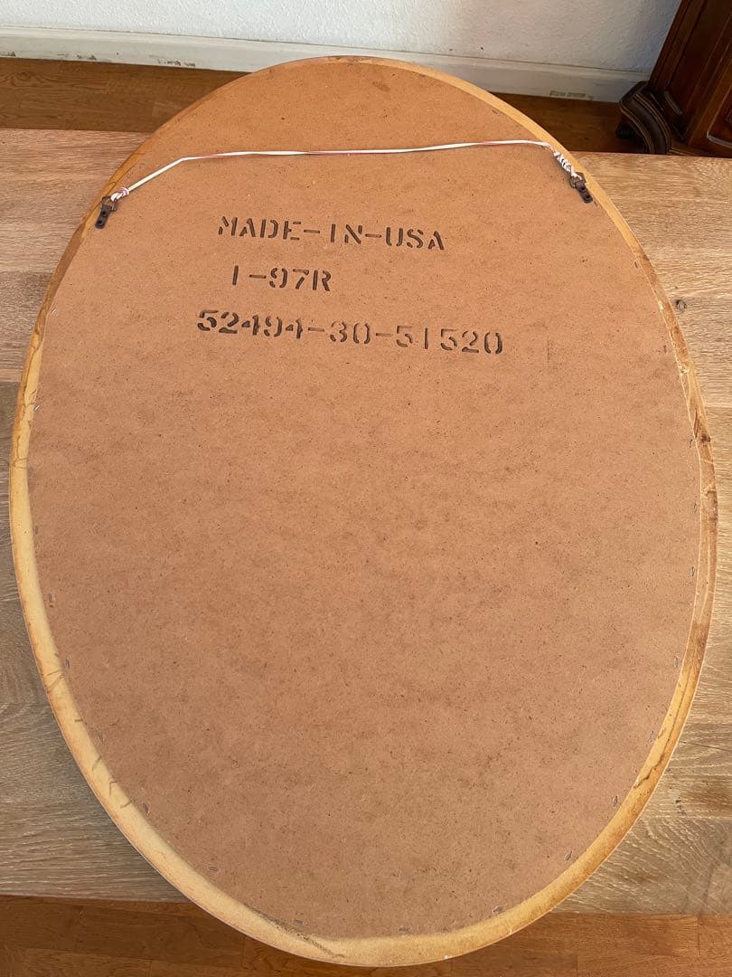 スタンレーファニチャー社★オーバルミラー楕円壁掛鏡姿見アメリカビンテージフレンチ