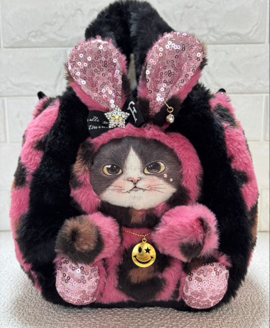 あ*き様 コヤンイサムチョン　ハンドメイド　ファーバッグ　ジョーズくん　ヒョウ柄