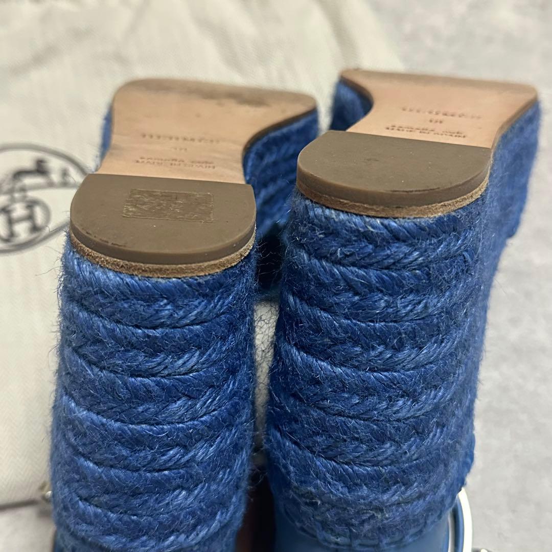 HERMES / ティヴォリ エスパドリーユ　ウェッジソール ケリー金具 38