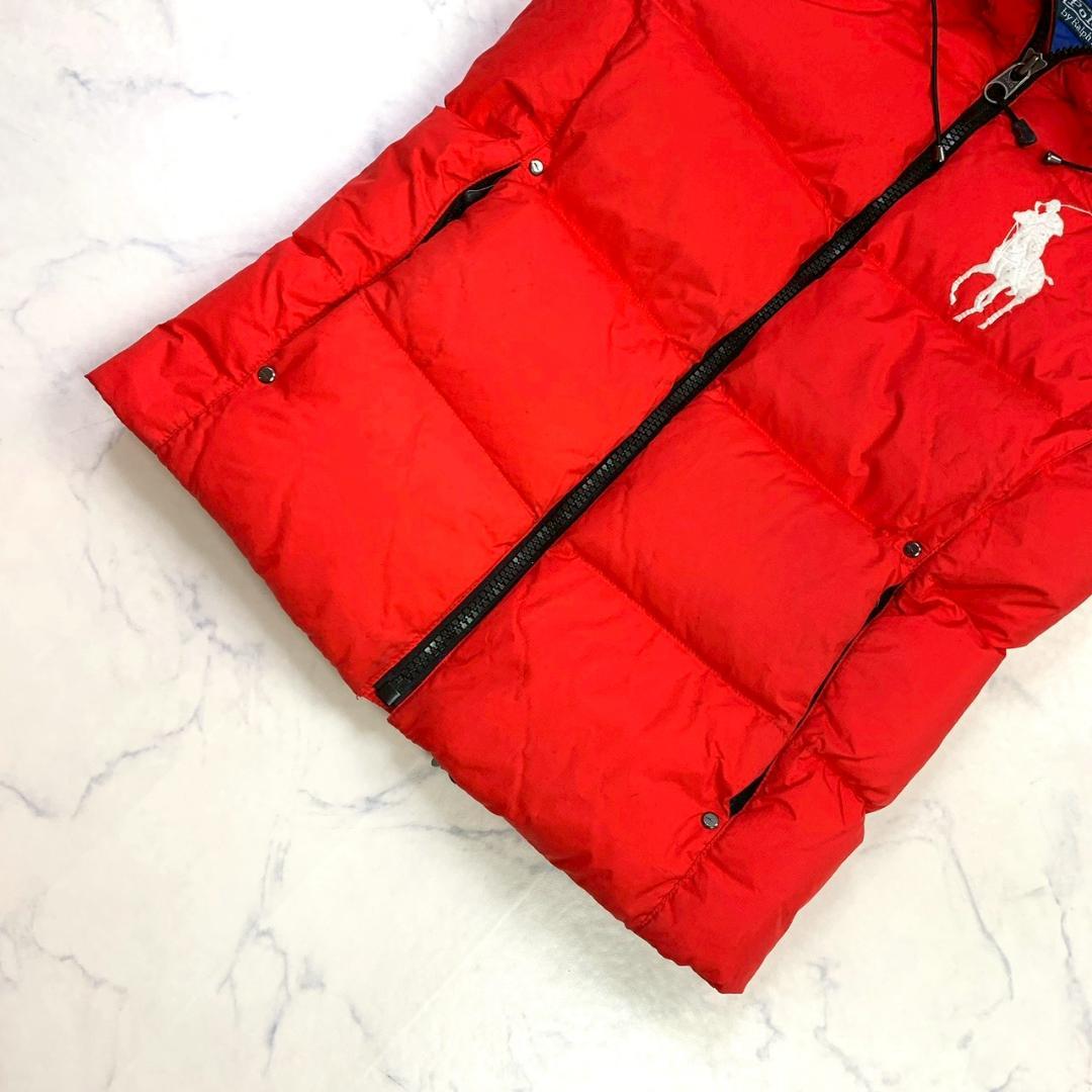 ポロラルフローレン ダウンベスト ビッグポニー刺繍 レッド XS　E021