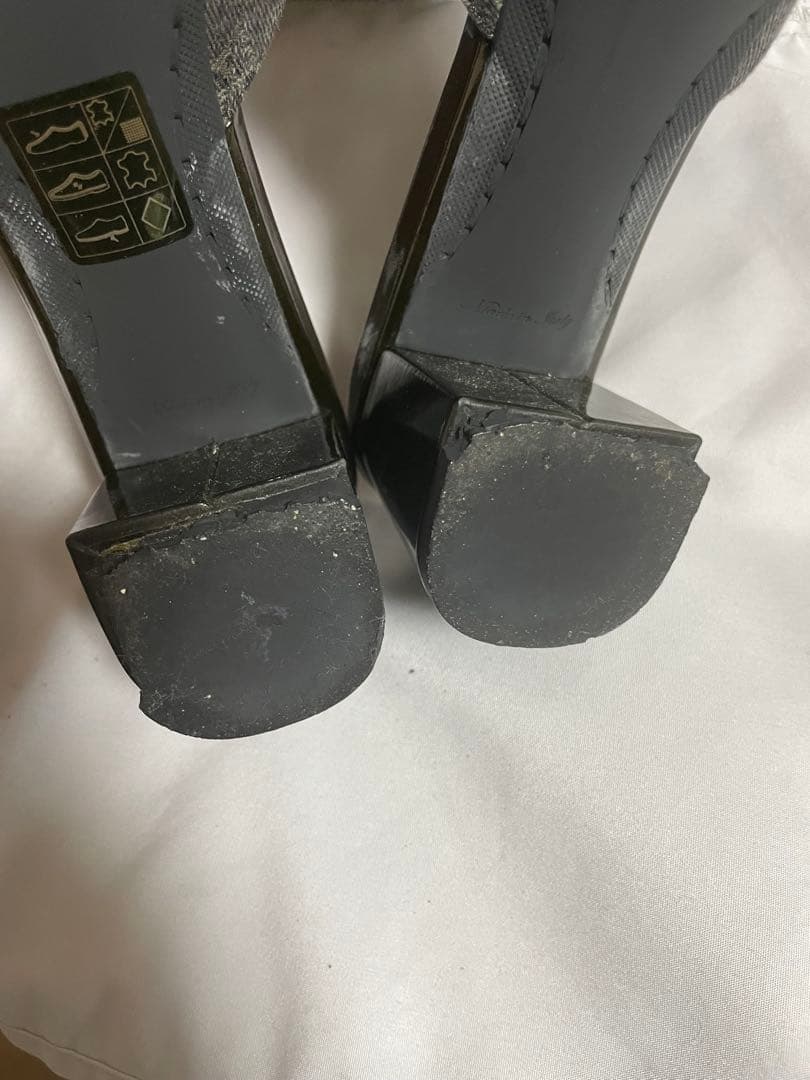 Louis Vuitton リボン付きミュール ダークグレー・ピンク