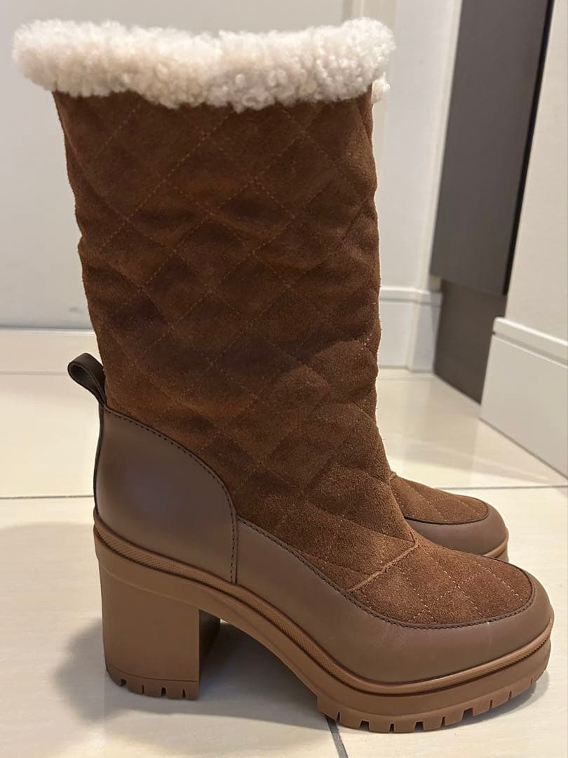 大幅値下げ！ラルフローレン スエードキルティングブーツ 60mmヒール美品！