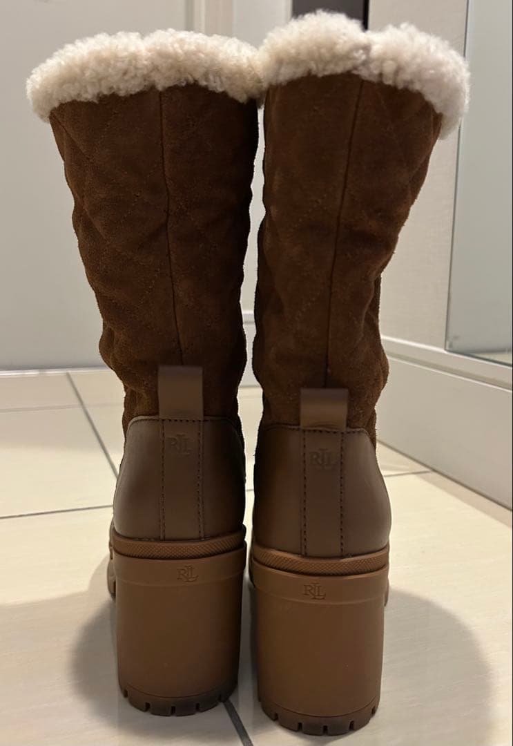 大幅値下げ！ラルフローレン スエードキルティングブーツ 60mmヒール美品！