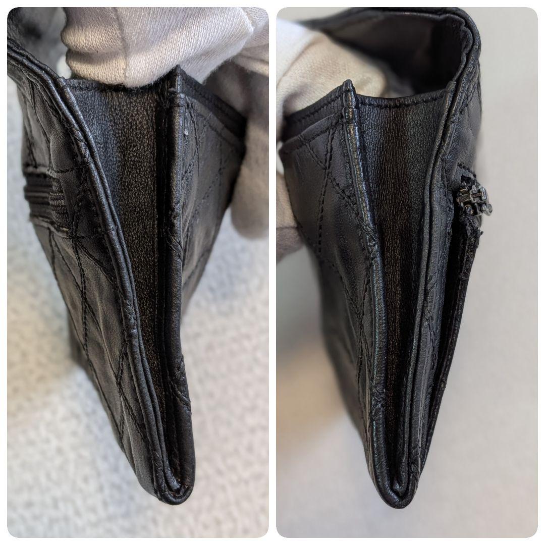 シャネル　黒　ビコローレ　ミニ財布　ケース　ラムスキン　ショルダー