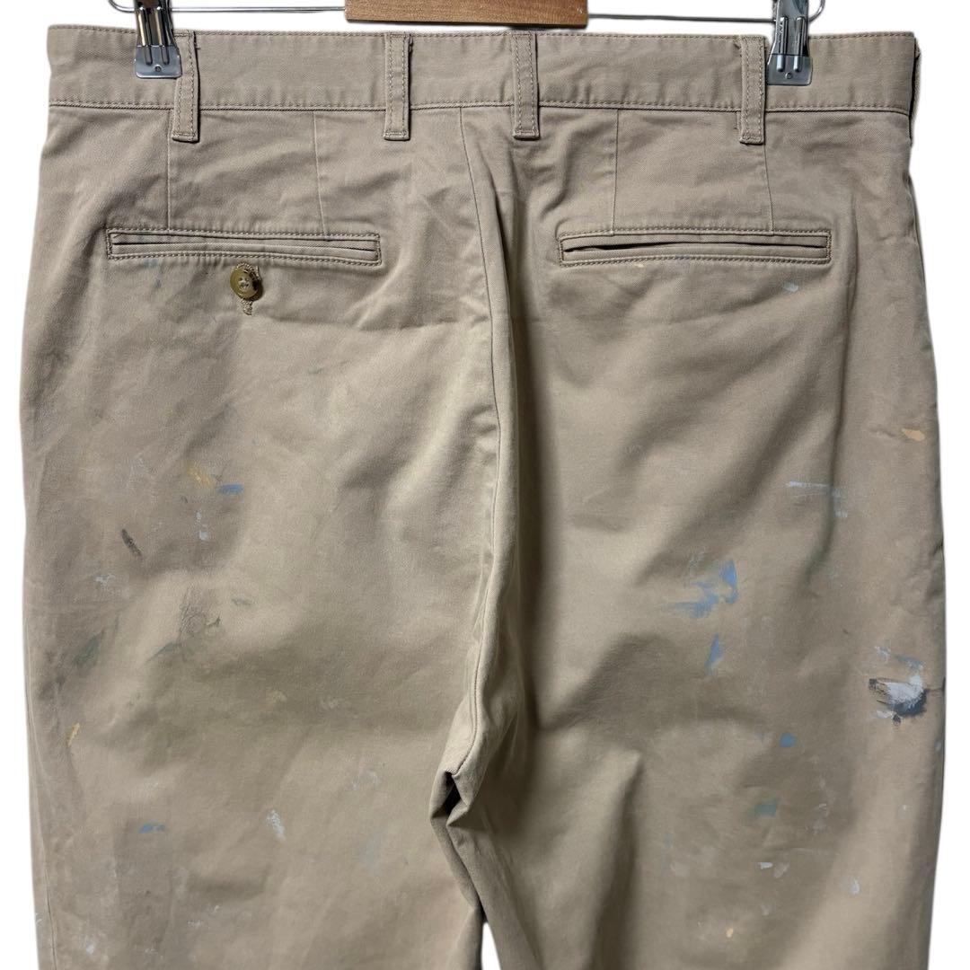 BEAMS+ 2プリーツチノトラウザーズ ストレッチペンキ ペイント 一点物