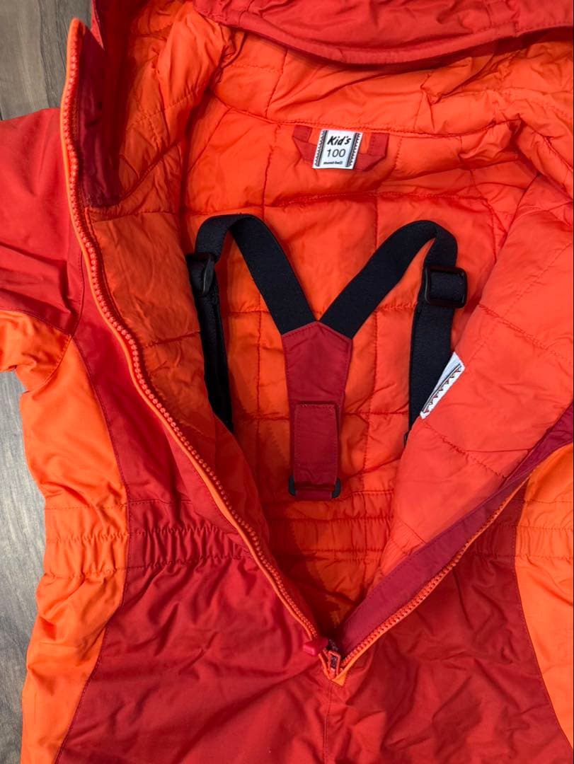 新品　mont-bell 子供用スキーウェア Kid's 100 オレンジ