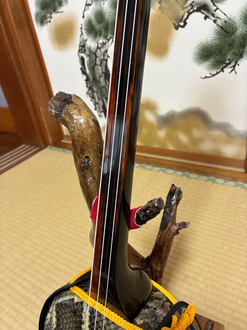 沖縄三線　島黒木！島クルチ！　本蛇皮一枚張り！⑤㉖