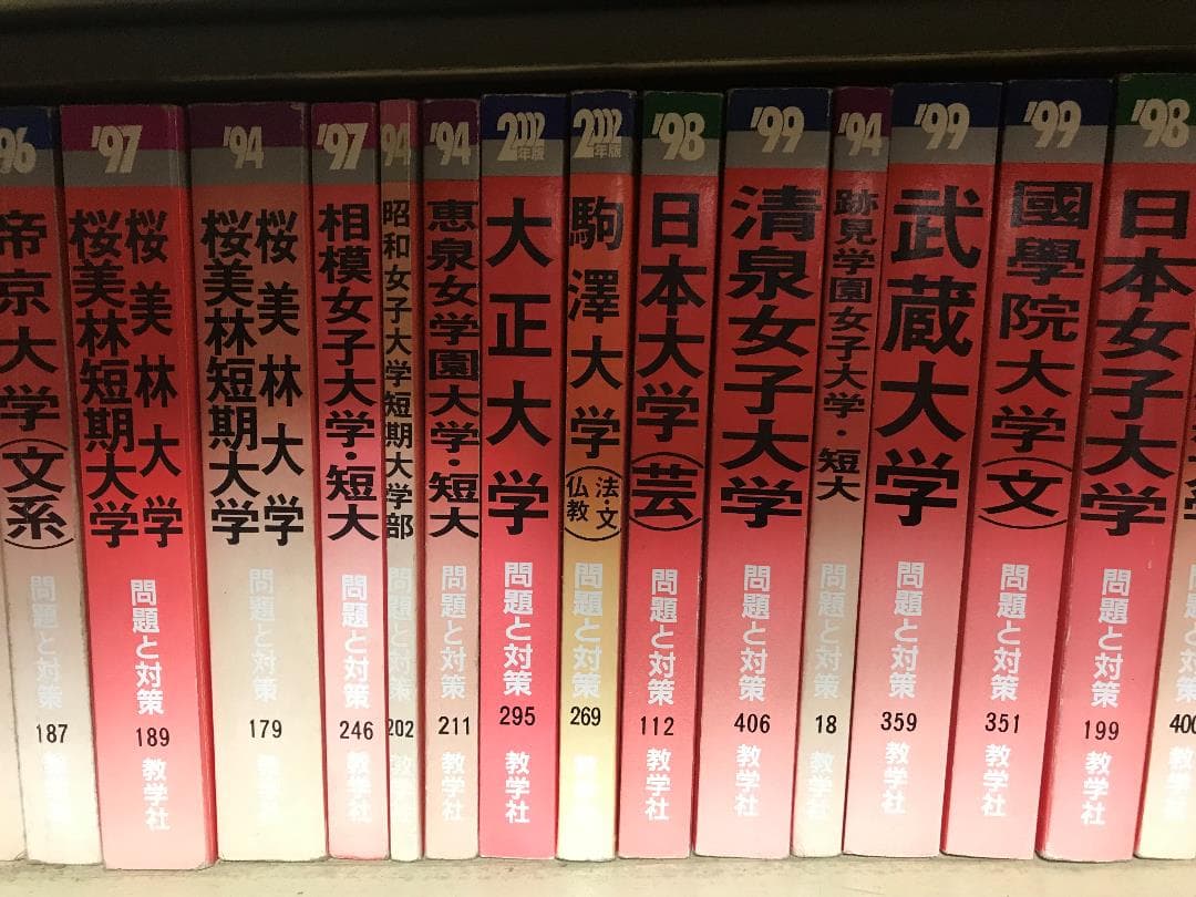 古い赤本　大学　学部　1991年から2007年度色々　ばら売り　まとめ買いも可