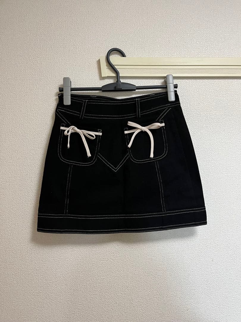 新品　未使用　andmary アンドマリー　ミニスカート　BLACK M