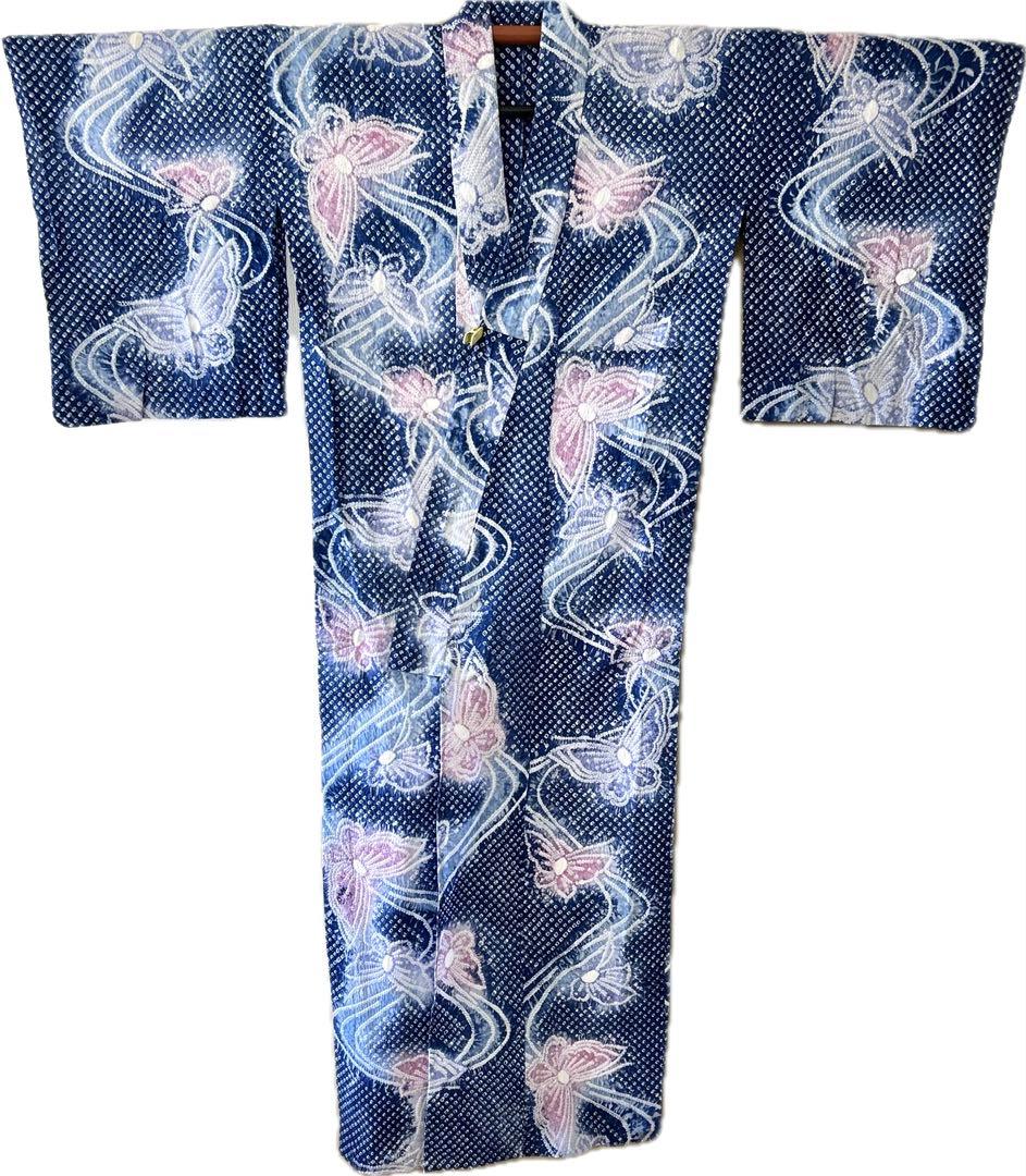 やまと謹製　有松絞り　藍青ピンク　敷居当て付き