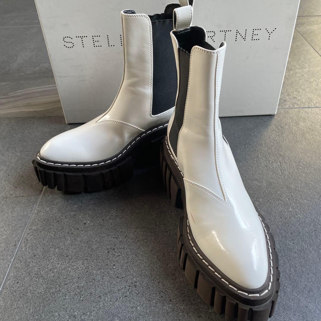 STELLA McCARTNEY サイドゴアブーツ ホワイト38 エミリー⭐︎最終