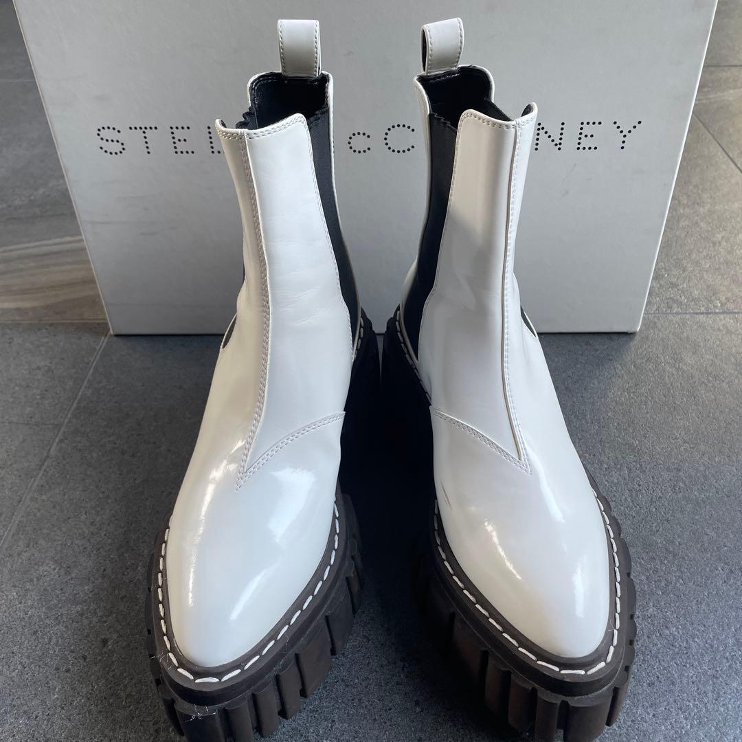 STELLA McCARTNEY サイドゴアブーツ ホワイト38 エミリー⭐︎最終