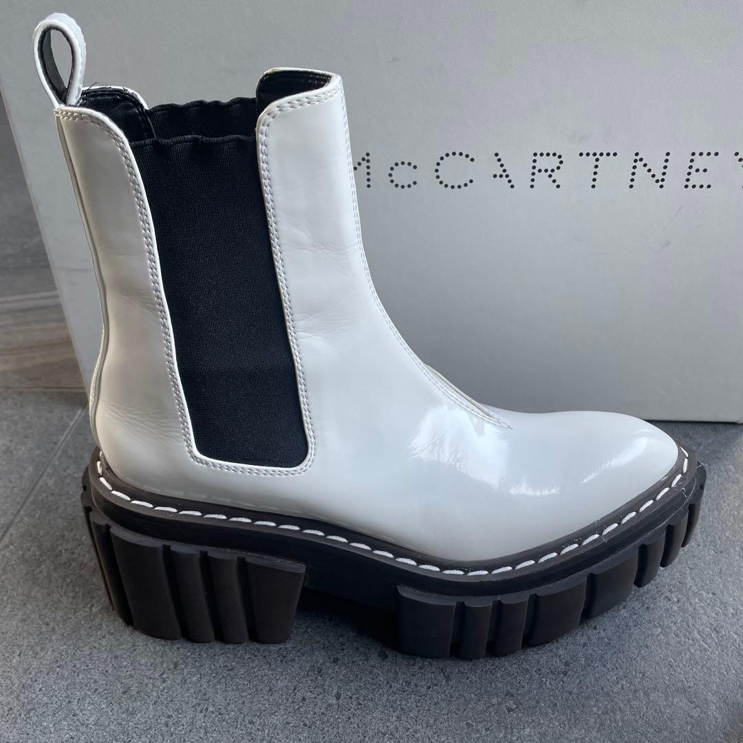 STELLA McCARTNEY サイドゴアブーツ ホワイト38 エミリー⭐︎最終