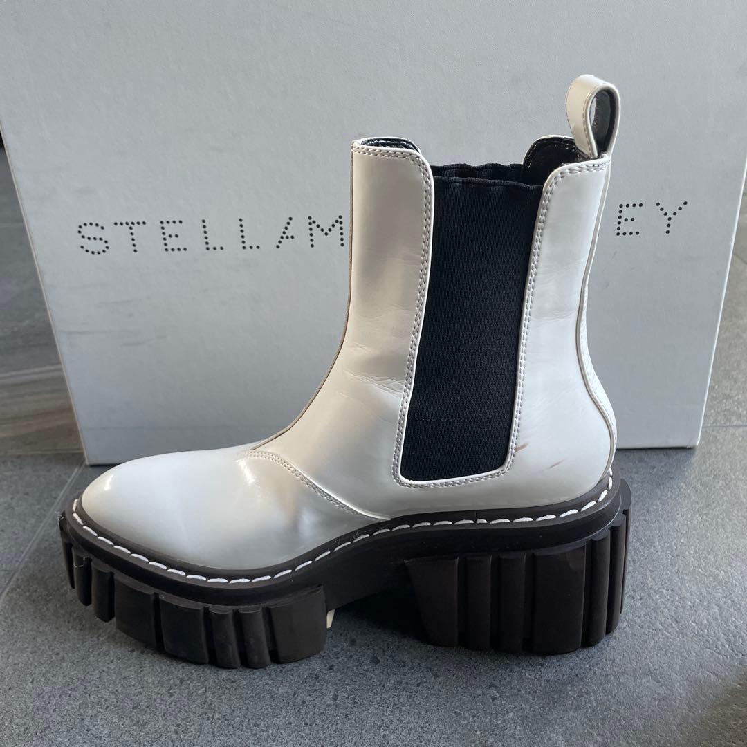STELLA McCARTNEY サイドゴアブーツ ホワイト38 エミリー⭐︎最終