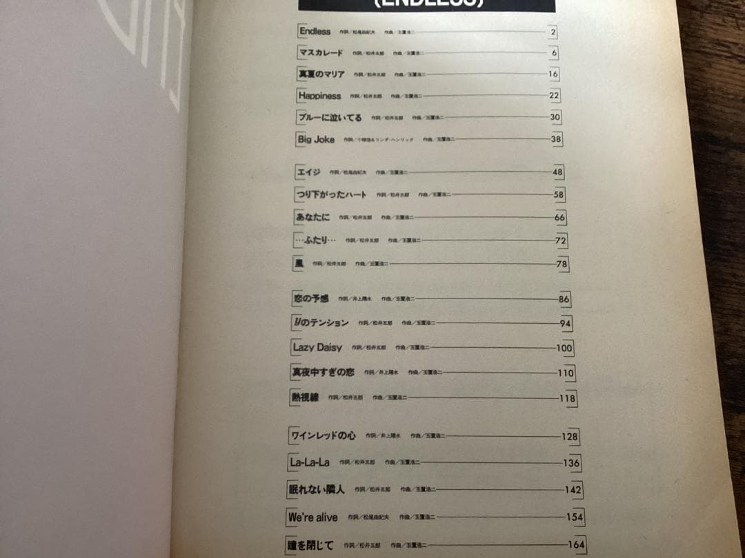 ★楽譜/安全地帯/ライブ/ENDLESS/タブ譜/バンドスコア