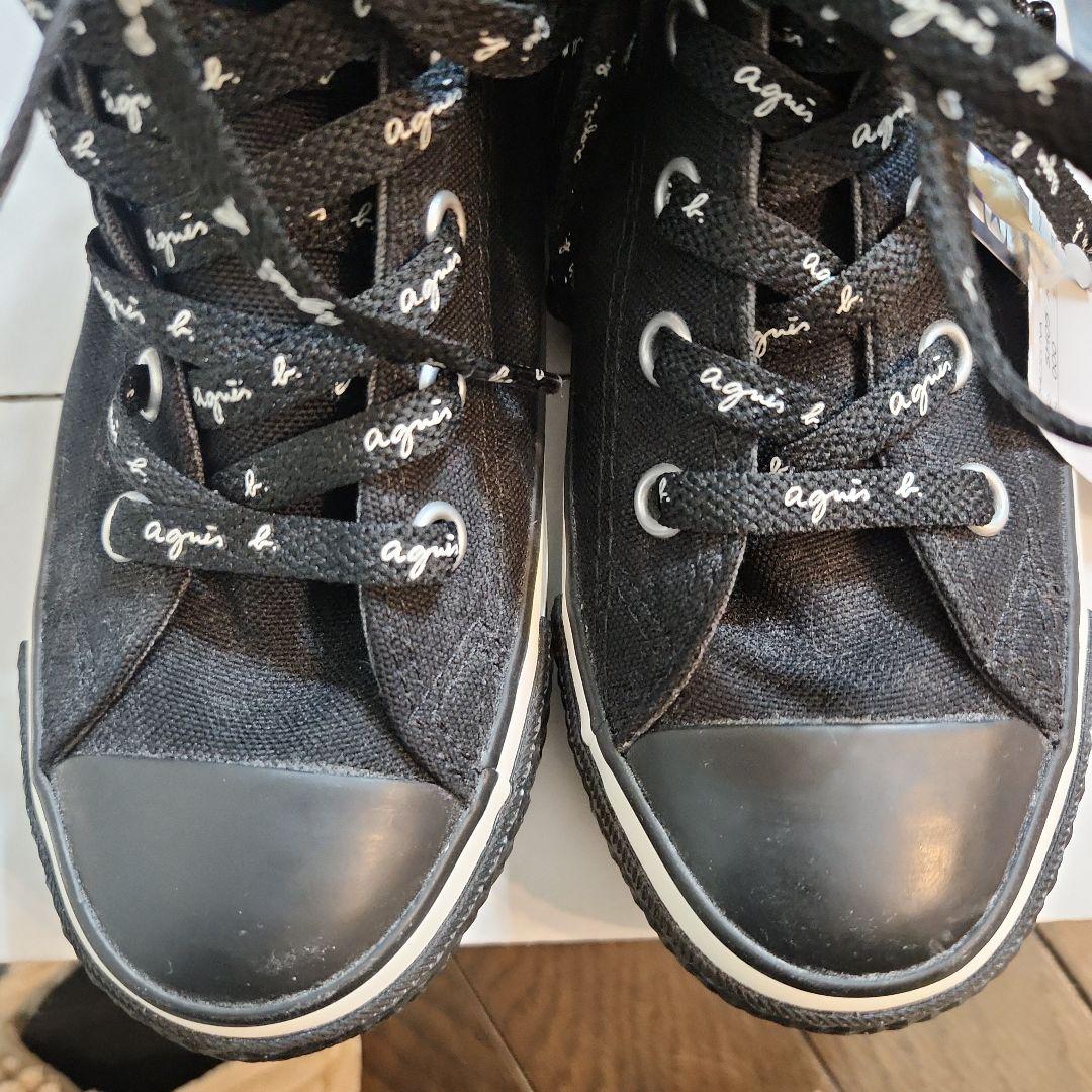 アニエスベー×コンバース キッズ ハイカットスニーカー　チャック付き　　19cm