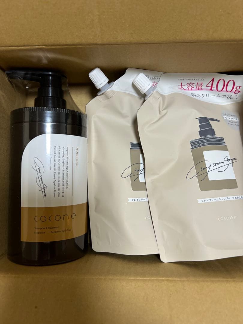 cocone クリームシャンプーモイストボトル＆詰め替え2個セット