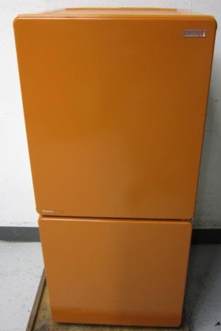 MORITA オレンジ色 冷蔵庫 冷凍室付 2ドア