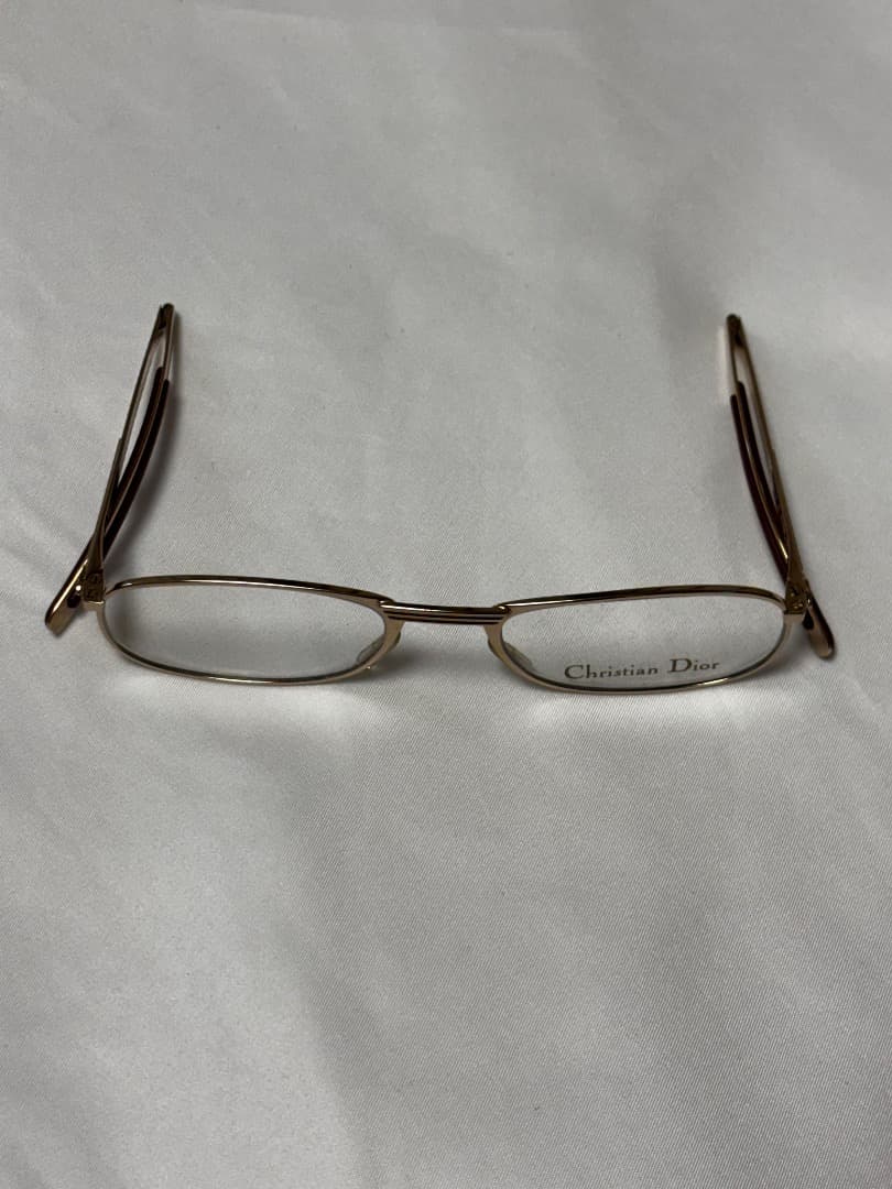 Christian Dior Vintage メガネ ゴールド メガネケース付き