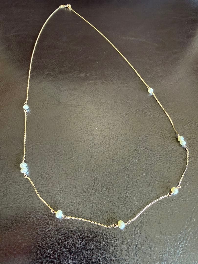 ete K10YG パール ロングネックレス