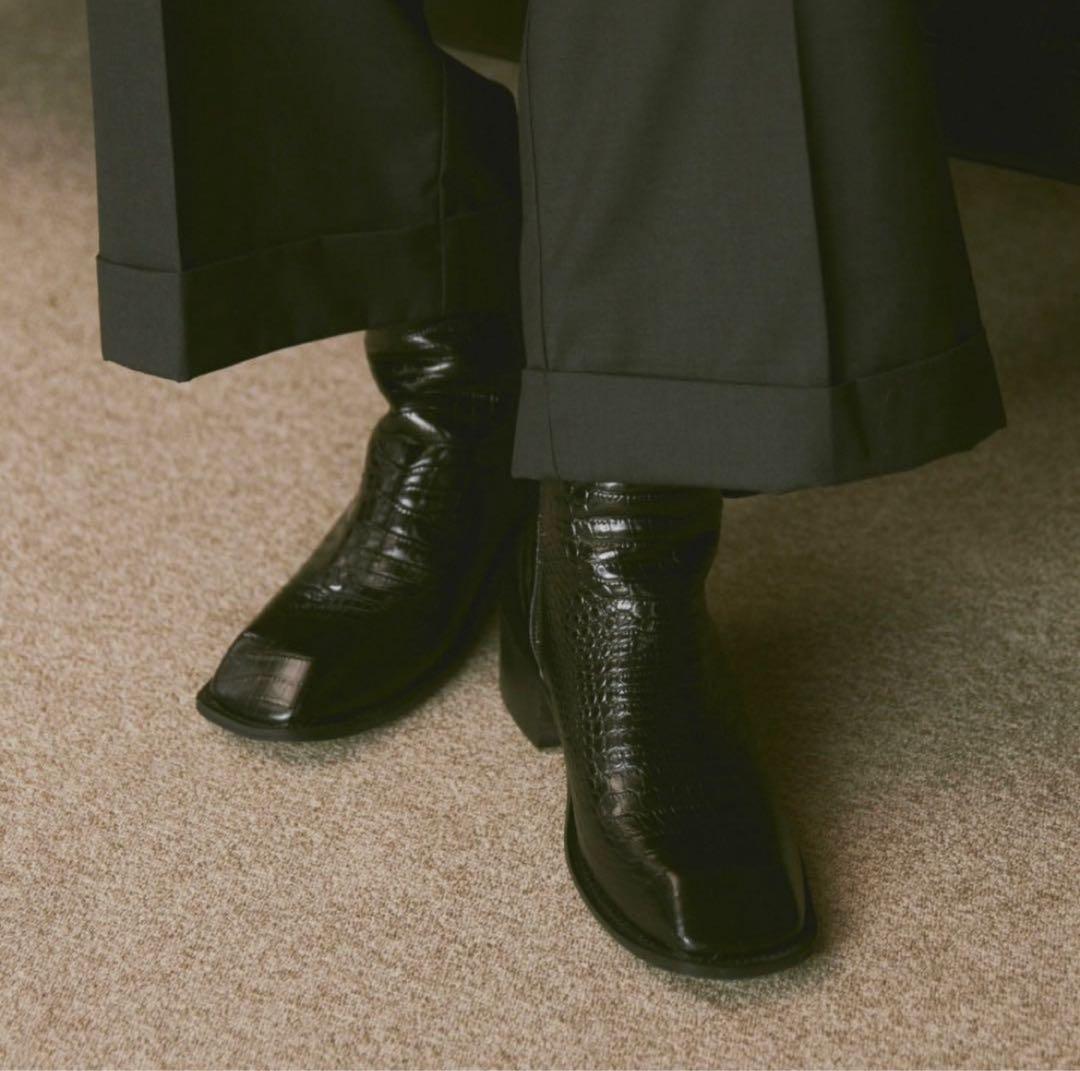 【26cm】soerteスクエアトゥレザーブーツ