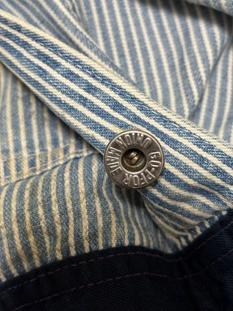 グ*ン様 超希少！1950sヴィンテージオールインワン　ヒッコリーつなぎ