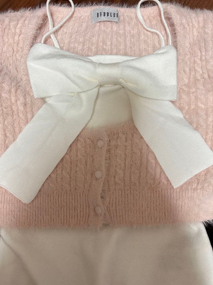 バブルス　bubbles リボンニットアンサンブル