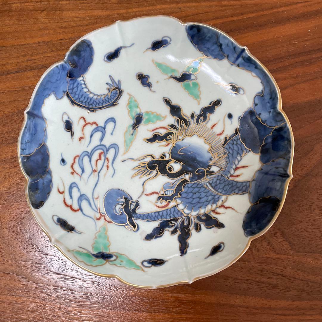 青い龍の絵柄 古伊万里