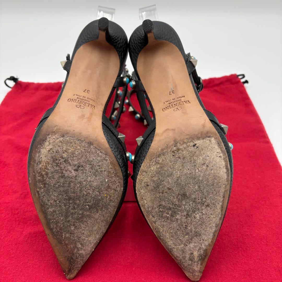 ✨美品✨ヴァレンティノガラヴァーニ　ロックスタッズ　ストラップ　ミュール　ヒール