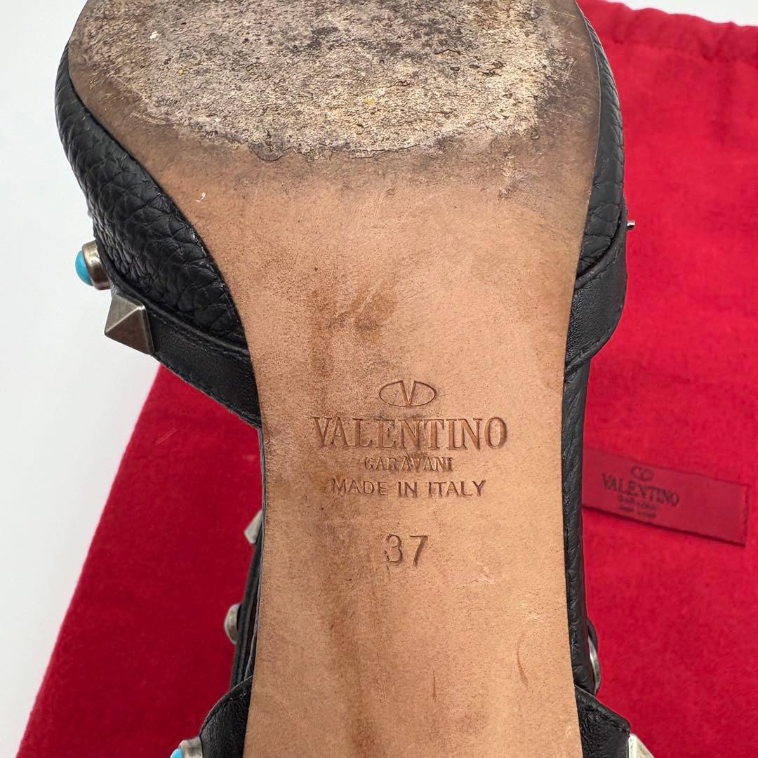 ✨美品✨ヴァレンティノガラヴァーニ　ロックスタッズ　ストラップ　ミュール　ヒール