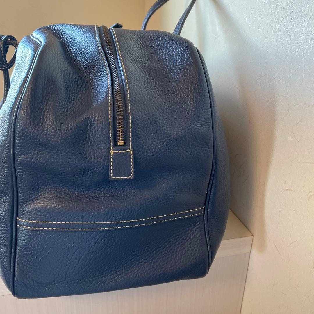 OLDEnglandネイビー レザー ボストンバッグ