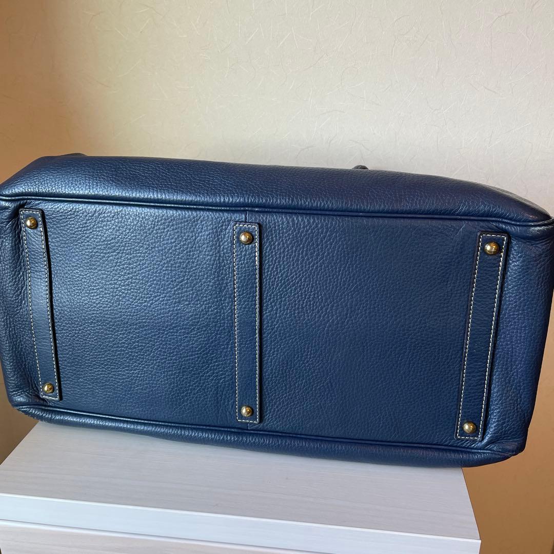 OLDEnglandネイビー レザー ボストンバッグ