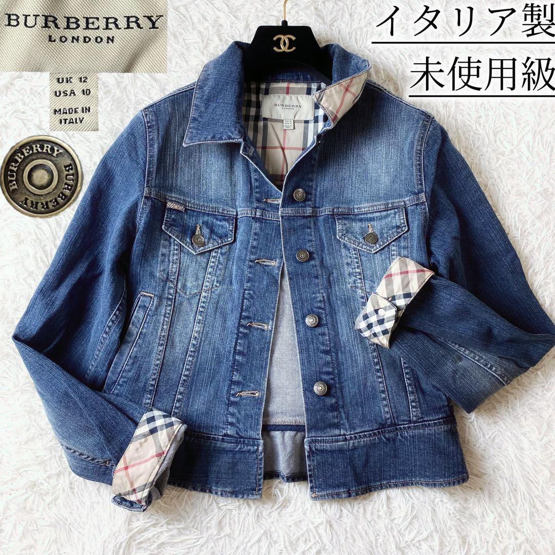 9未使用級！　バーバリー　ウォッシュドデニム　Gジャン　ノバチェック　イタリア製