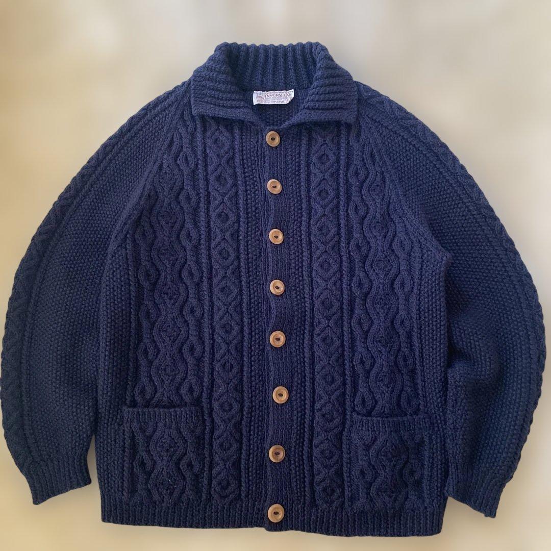 【希少 茶タグ】インバーアラン 3A スコットランド製 ネイビー 40 Ｌサイズ